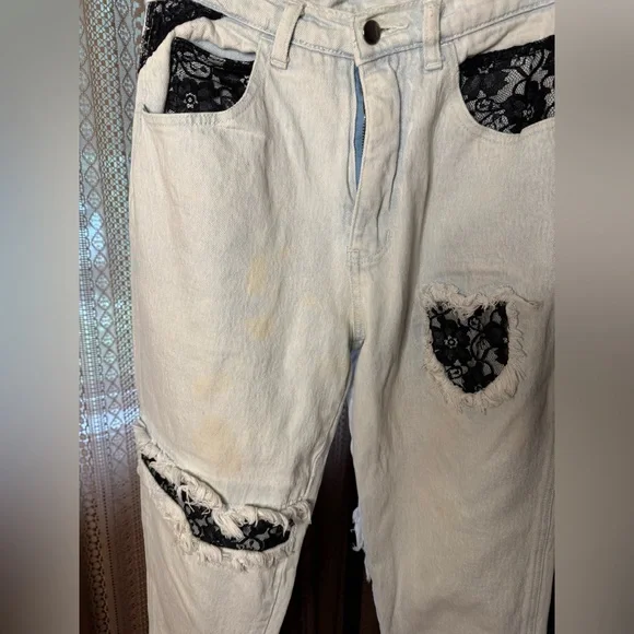 VTG Stefano Jeans With Lace Detail - Picture 2 of 8
